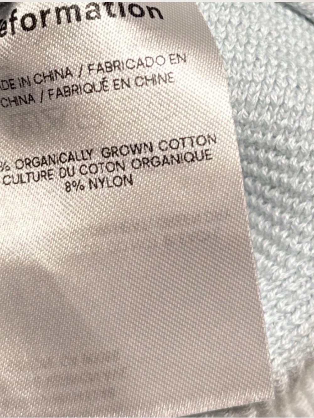Reformation Ribbed Square-Neck Tank Top - Pale Blue - Picture 2 of 3